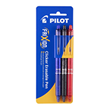 Pilot Frixion Clicker Erasable, Rollerball Gel Pen, 0.7mm Fine Tip, Assorted Colours, Pack of 3